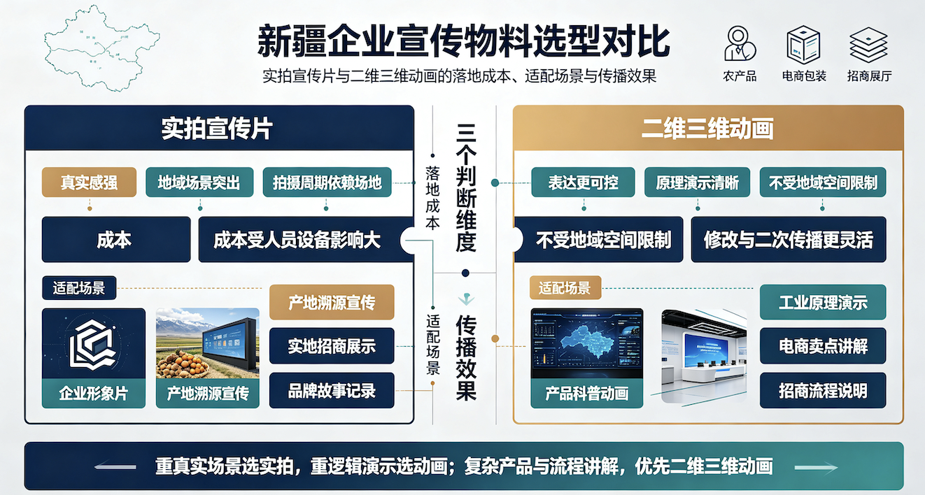实拍宣传片VS二维三维动画,新疆企业宣传片该如何取舍